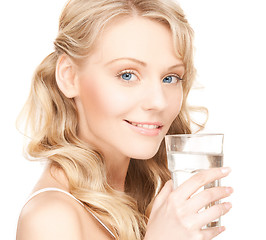 Image showing woman with glass of water