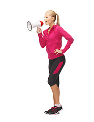 Image showing woman with megaphone