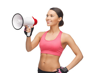 Image showing woman with megaphone