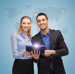 Image showing man and woman with tablet pc