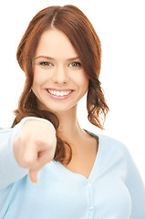 Image showing businesswoman pointing her finger