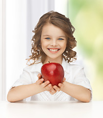 Image showing girl with red apple