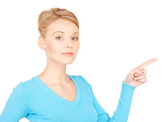 Image showing businesswoman pointing her finger