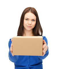 Image showing businesswoman delivering box