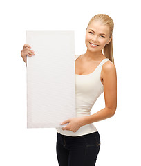 Image showing woman with white blank board