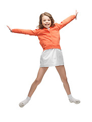 Image showing jumping girl in casual clothes