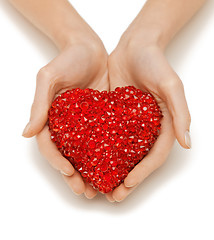 Image showing woman hands holding heart