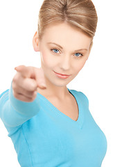 Image showing businesswoman pointing her finger