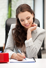 Image showing happy woman with documents