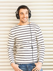 Image showing man in casual clothes with headphones