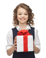 Image showing girl with gift box