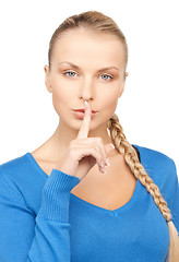 Image showing picture of woman with finger on lips