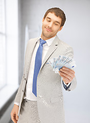 Image showing man with euro cash money