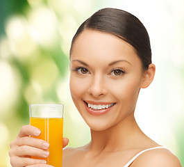 Image showing woman with glass of juice