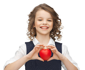 Image showing girl with small heart