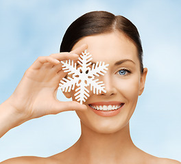 Image showing woman with snowflake