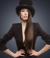 Image showing woman in top hat