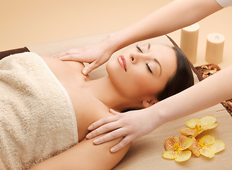 Image showing beautiful woman in massage salon