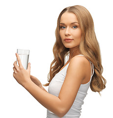 Image showing woman with glass of water