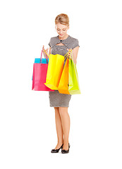 Image showing woman with shopping bags