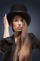 Image showing woman in top hat