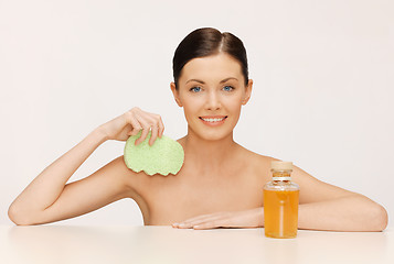 Image showing woman with sponge