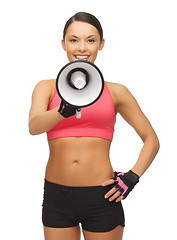 Image showing woman with megaphone