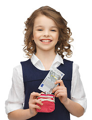 Image showing girl with purse and paper money