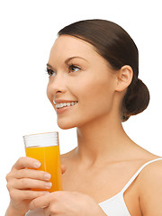 Image showing woman with glass of juice