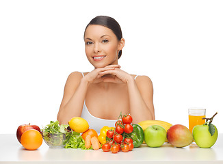 Image showing woman with fruits and vegetables