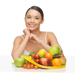 Image showing woman with fruits and vegetables