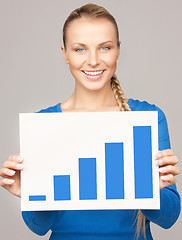 Image showing woman with growth graph on board