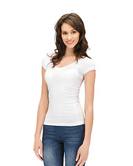 Image showing woman in blank white t-shirt
