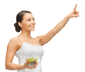 Image showing woman with salad