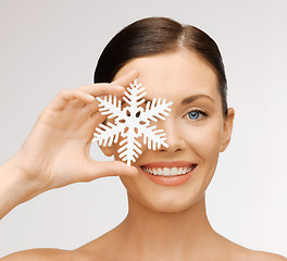 Image showing woman with snowflake