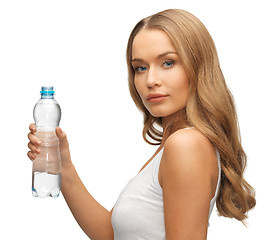 Image showing young beautiful woman with  bottle of water