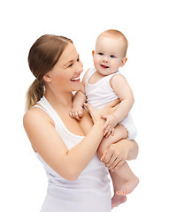 Image showing happy mother with adorable baby