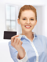 Image showing happy woman with credit card