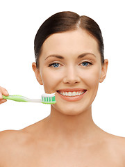 Image showing woman with toothbrush