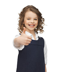 Image showing pre-teen girl showing thumbs up