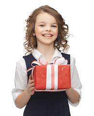 Image showing girl with gift box