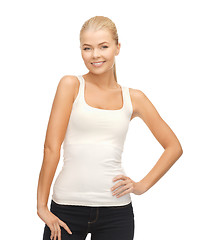 Image showing woman in blank white t-shirt