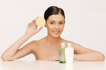 Image showing woman with sponge