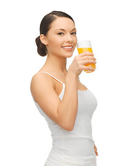 Image showing woman with glass of juice