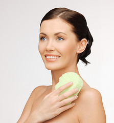 Image showing woman with sponge