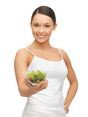 Image showing woman with salad