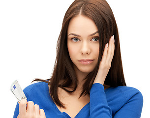 Image showing woman with euro cash money