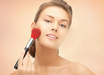 Image showing beautiful woman with brush