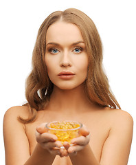 Image showing woman with vitamins