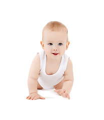 Image showing crawling curious baby